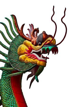 Thai dragon statue in the temple. Suphan Buri province.の写真素材