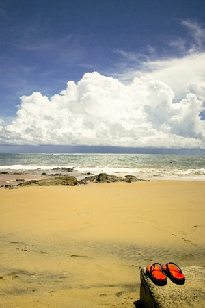 the beach is a quiet and lonely.の写真素材