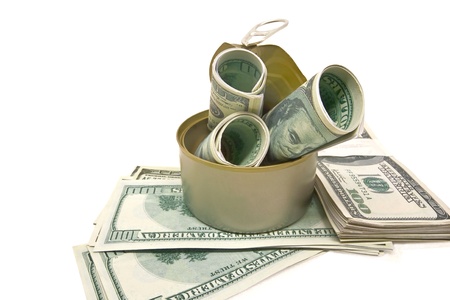 dollar in the can.の写真素材