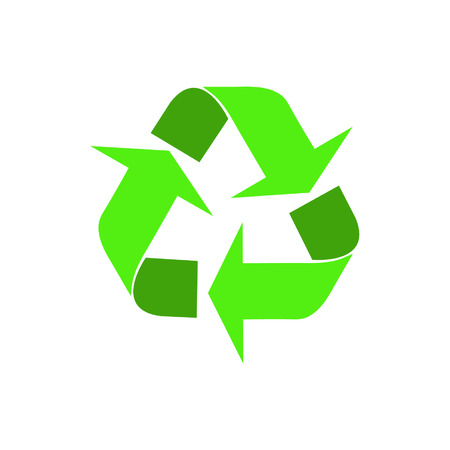 Recycle symbol or sign of conservation green icon isolated on white background.のイラスト素材