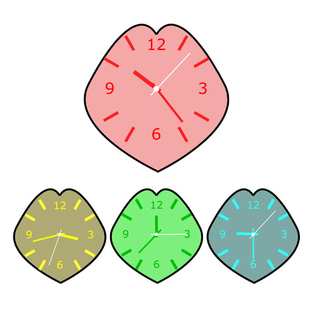 heart clock collectionのイラスト素材