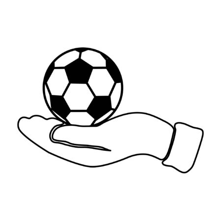 hand with footballのイラスト素材