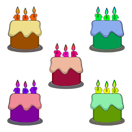 birthday cake vector setのイラスト素材
