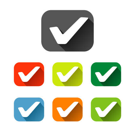 check mark sign icon checkbox setのイラスト素材