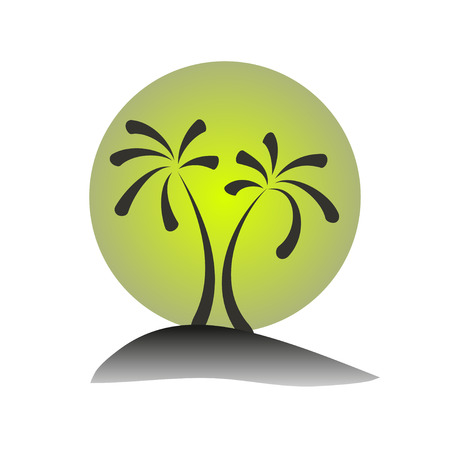 palm trees beachのイラスト素材