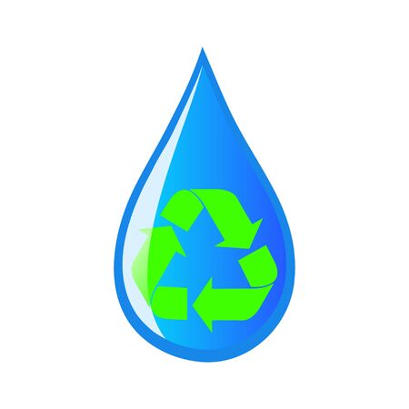 recycle water dropsのイラスト素材