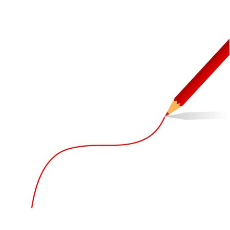 red color pencilのイラスト素材