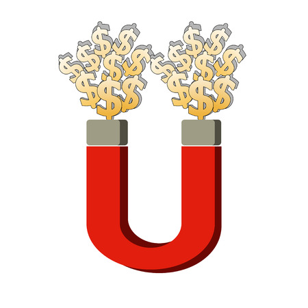 magnet with currencyのイラスト素材