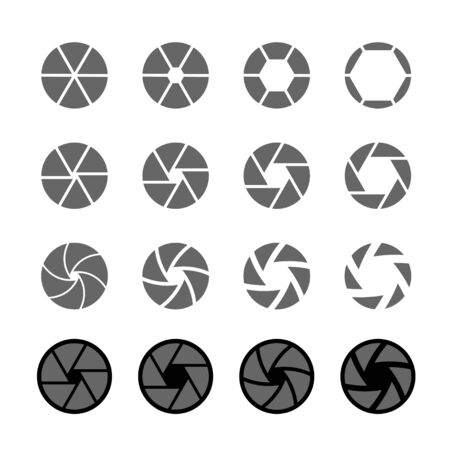 camera shutter icon setのイラスト素材