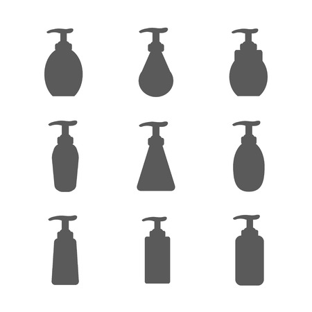 gel foam or liquid pump plastic bottleのイラスト素材