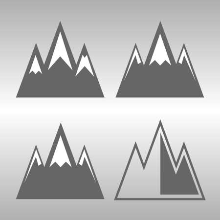 Mountain icons setのイラスト素材