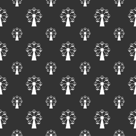 seamless pattern with ferris wheelのイラスト素材