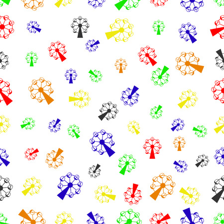seamless pattern with ferris wheelのイラスト素材