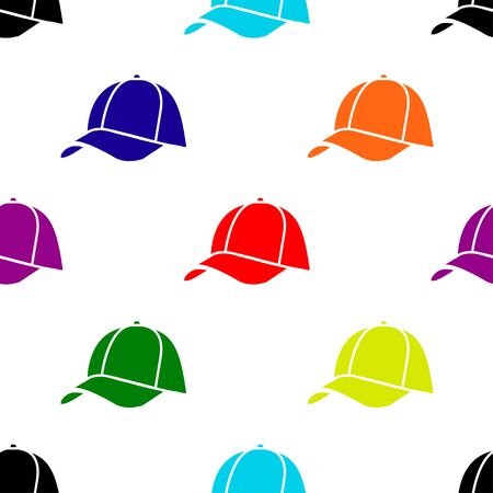 seamless pattern with baseball capのイラスト素材