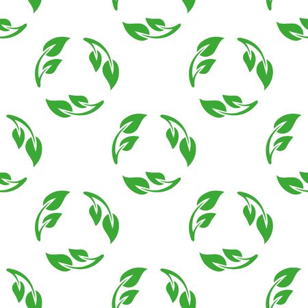 seamless pattern with recycle leavesのイラスト素材