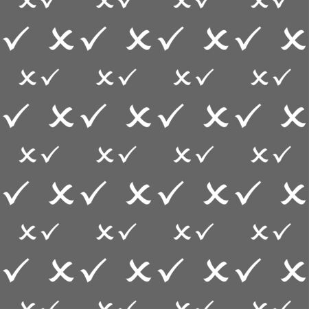 seamless pattern with Tick and Crossのイラスト素材