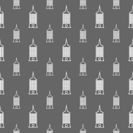 seamless pattern with buildingのイラスト素材