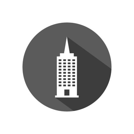 building with long shadowのイラスト素材