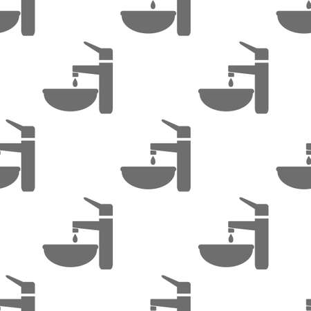 seamless pattern with faucet and sinkのイラスト素材