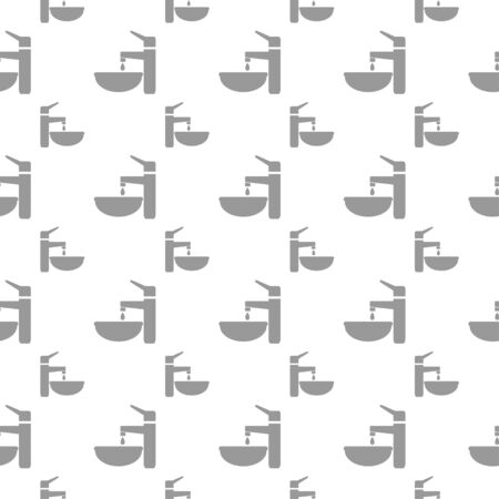 seamless pattern with faucet and sinkのイラスト素材
