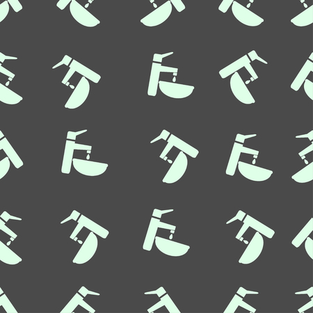 seamless pattern with faucet and sinkのイラスト素材