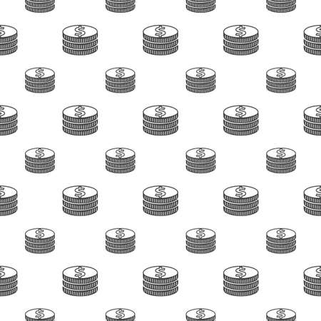 seamless pattern with coin iconのイラスト素材