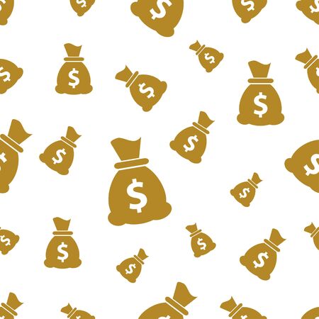 seamless pattern with Money bag iconのイラスト素材