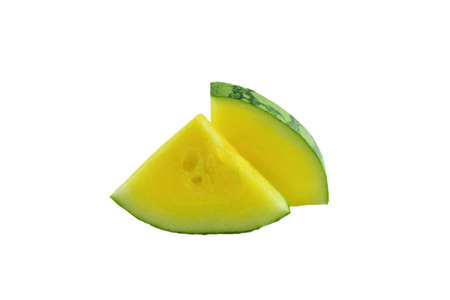yellow watermelon isolated on white backgroundの写真素材