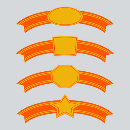 set badge bannerのイラスト素材