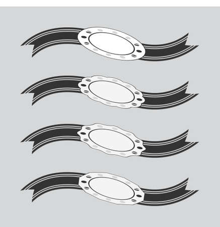 set badge bannerのイラスト素材