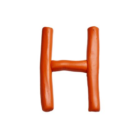 English letters, clay on white backgroundの写真素材