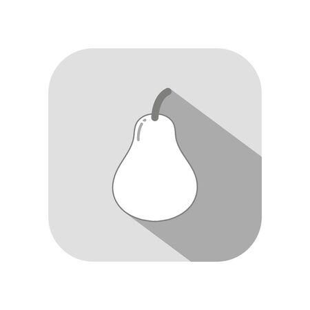 Pear fruit with long shadowのイラスト素材