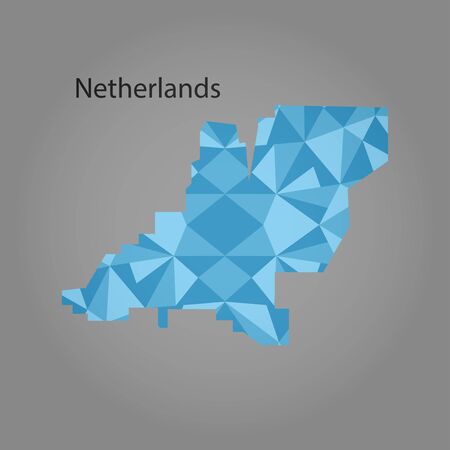 map of Netherlands,low polygonのイラスト素材