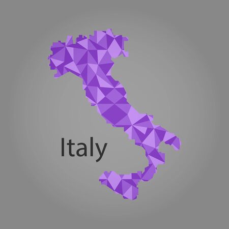 map of Italy,low polygonのイラスト素材