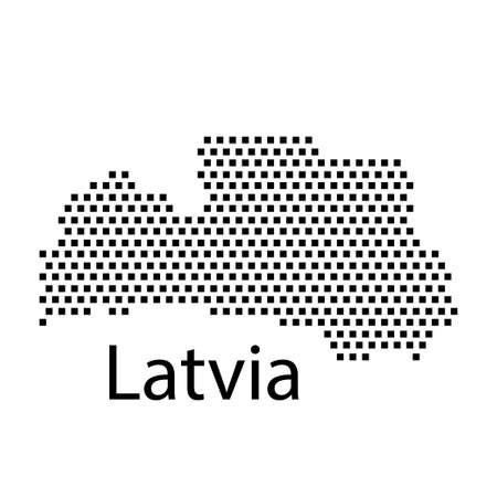 map of Latvia,dotのイラスト素材