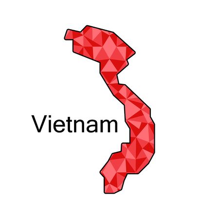 map of Vietnam,low polygonのイラスト素材