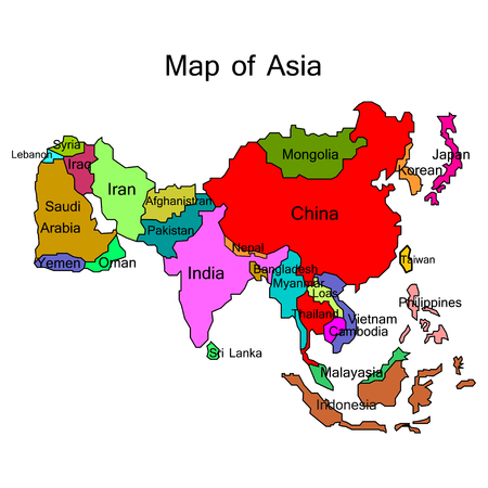 map of Asia on white backgroundのイラスト素材