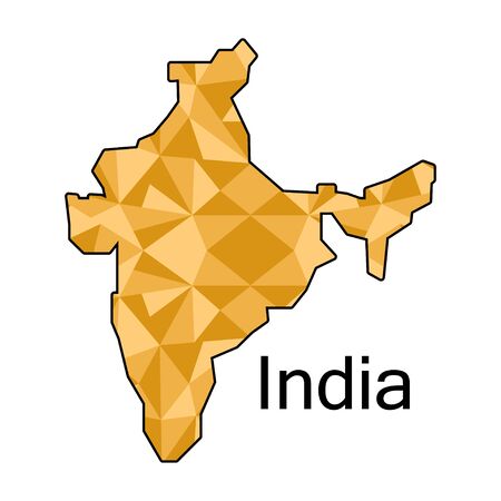 map of India,low polygonのイラスト素材