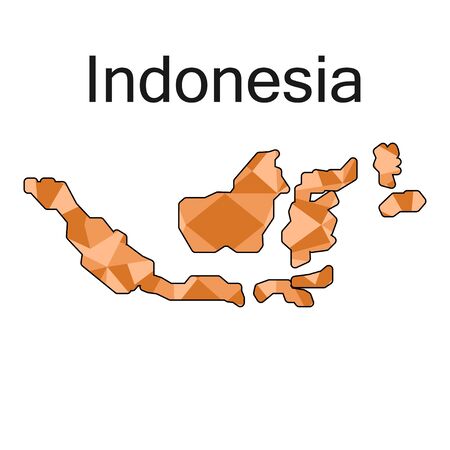 map of Indonesia,low polygonのイラスト素材