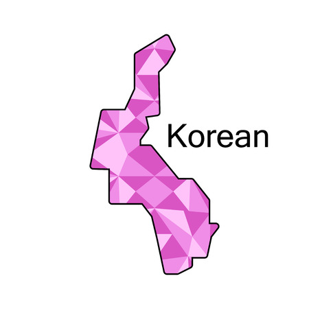 map of Korean,low polygonのイラスト素材