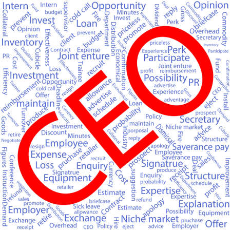 CEO,Word cloud art backgroundのイラスト素材