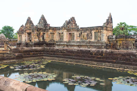 Khmer archaeological site of Prasat Muang Tam in Buriram Province,Thailandの写真素材