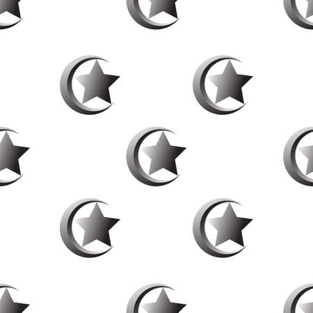 seamless pattern with Star and crescent,Islam symbolのイラスト素材