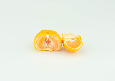 orange fruits isolated on white backgroundの写真素材
