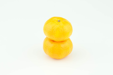 orange fruits isolated on white backgroundの写真素材