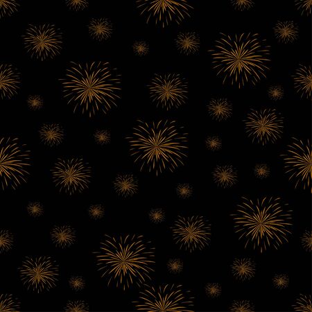seamless pattern with fireworksのイラスト素材