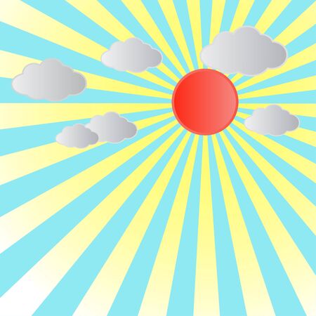 sun and cloudのイラスト素材