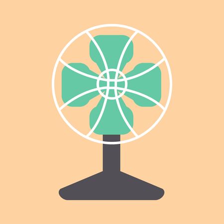 Green electric fan front view designのイラスト素材