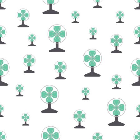 Pattern with green electric fan front view designのイラスト素材
