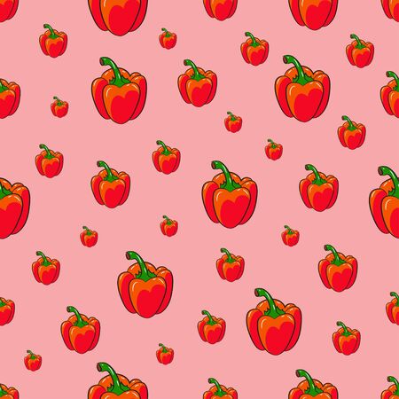 Seamless pattern with red pepperのイラスト素材
